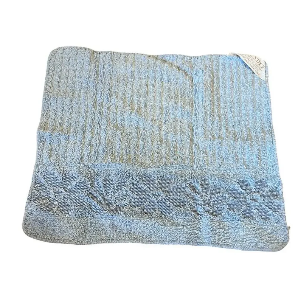 VTG Dundee Sculpted Flowers & Fringe Cotton Towels Set 2 Bath 2 Hand 1 Washcloth